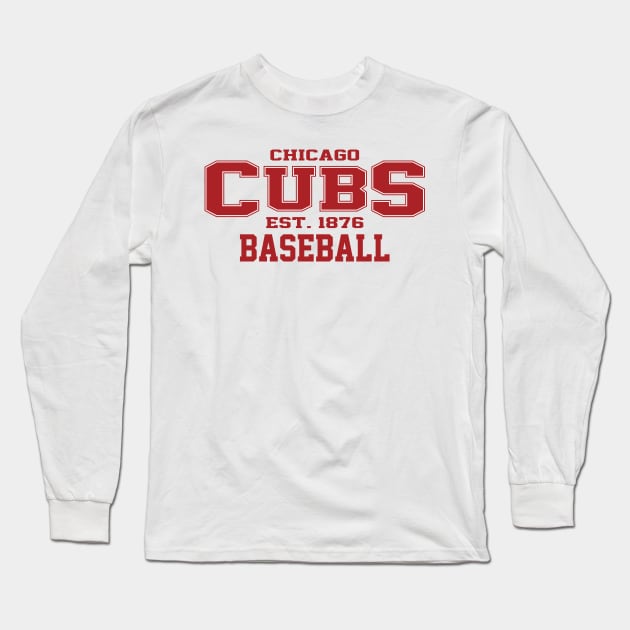 Cubs Chicago Baseball Long Sleeve T-Shirt by Cemploex_Art